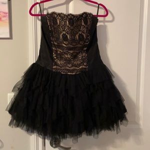 Jessica McClintock Black Tulle Cocktail Dress